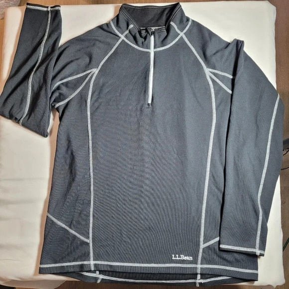 L.L. Bean Midweight Quarter Zip Long Sleeve Shirt sz L - Picture 1 of 9